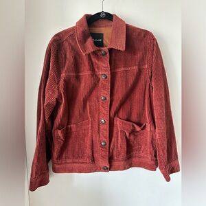 Madewell rust colored corduroy chore jacket